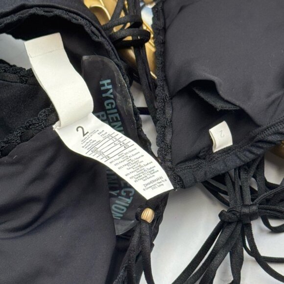 🆕 ZIMMERMANN 🧿 NWOT Vitali Trimmed Mini Tri Bikini, Black, Sz 2 - US 6 / 8 - Picture 15 of 15